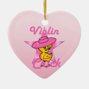 Violin Chick #8 Keramikornament