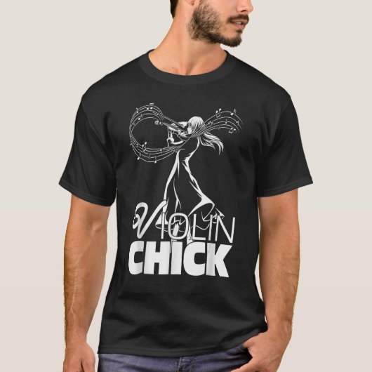 Violin Chick Fiddler Fiddle Violinist T-Shirt (Vorderseite)