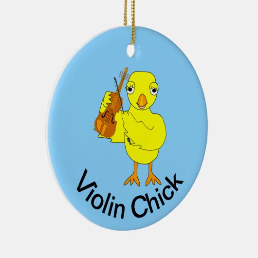 Violin Chick Keramik Ornament (Rechts)