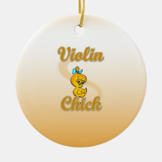 Violin Chick Keramik Ornament (Vorne)