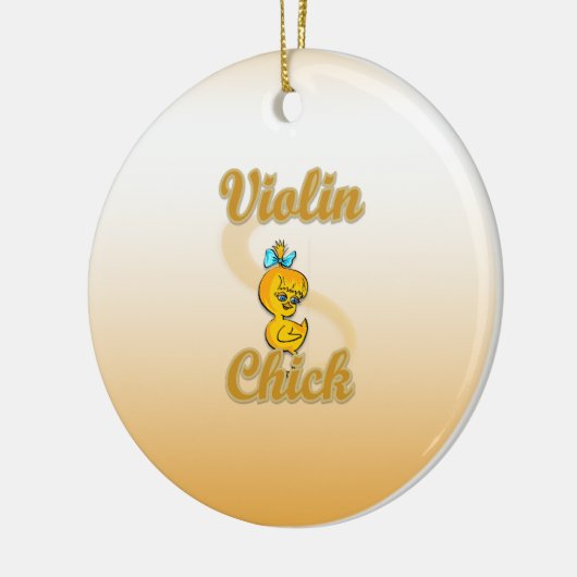 Violin Chick Keramik Ornament (Links)