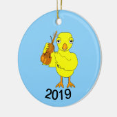 Violin Chick Keramik Ornament (Links)