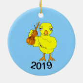 Violin Chick Keramik Ornament (Hinten)