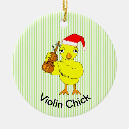 Violin Chick Keramik Ornament (Vorne)