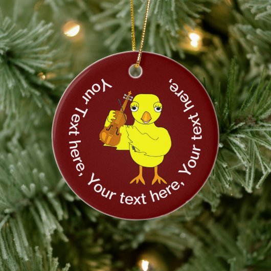 Violin Chick Keramik Ornament (Baum)