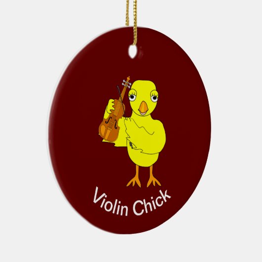 Violin Chick Keramik Ornament (Rechts)