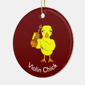 Violin Chick Keramik Ornament (Links)