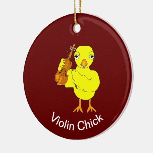 Violin Chick Keramik Ornament (Links)