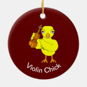 Violin Chick Keramik Ornament (Hinten)