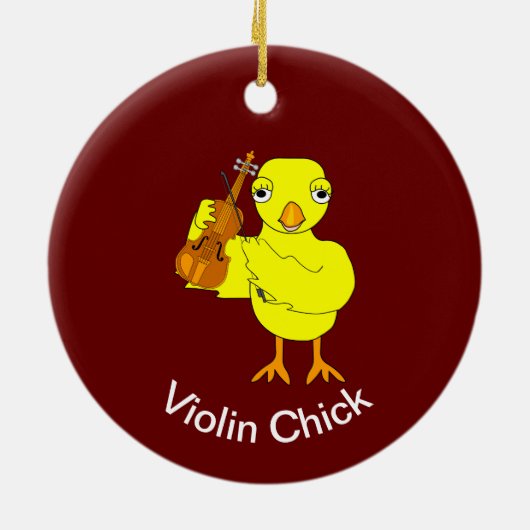 Violin Chick Keramik Ornament (Hinten)