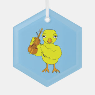 Violin Chick Ornament Aus Glas