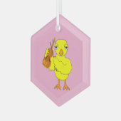 Violin Chick Ornament Aus Glas (Vorderseite Links)