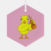 Violin Chick Ornament Aus Glas (Rückseite)