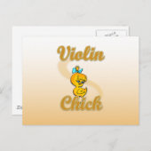 Violin Chick Postkarte (Vorne/Hinten)