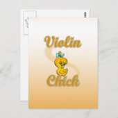 Violin Chick Postkarte (Vorne/Hinten)