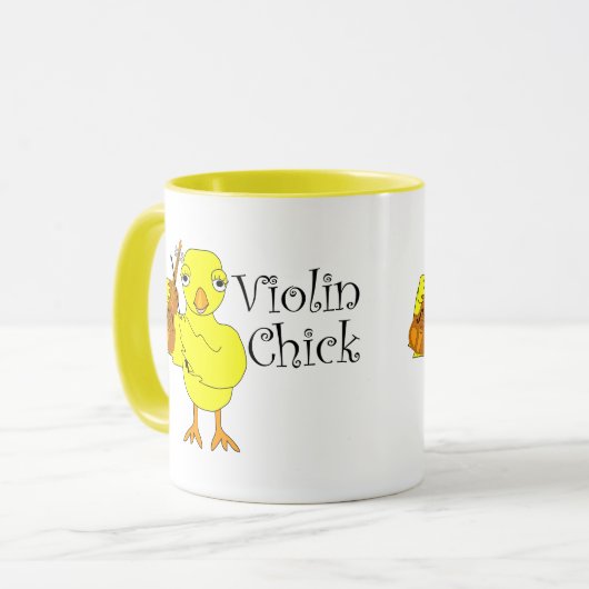 Violin Chick Text Tasse (Vorderseite Links)