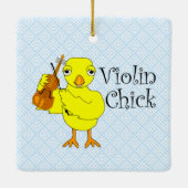 Violin ChickText Keramikornament (Rückseite)