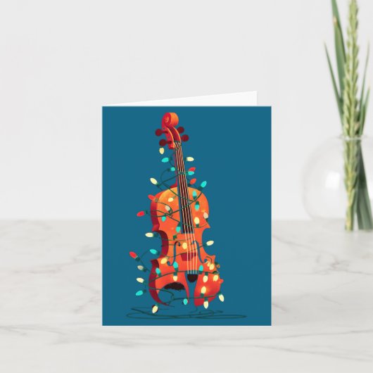 Violin Christmas Graphics Lights Lover Player Viol Karte (Vorderseite)