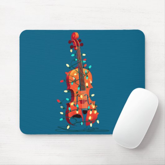 Violin Christmas Graphics Lights Lover Player Viol Mousepad (Mit Mouse)
