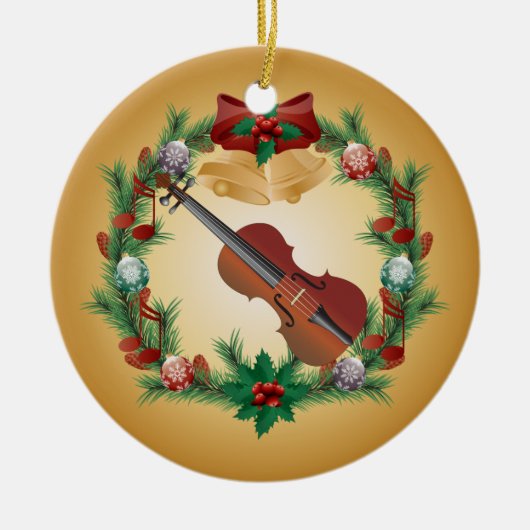 Violin Christmas Wreath Music Ornament Gift (Vorne)