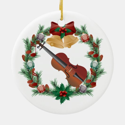 Violin Christmas Wreath Music Ornament Gift (Hinten)