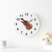 Violin Clip Art Große Wanduhr (Zuhause)
