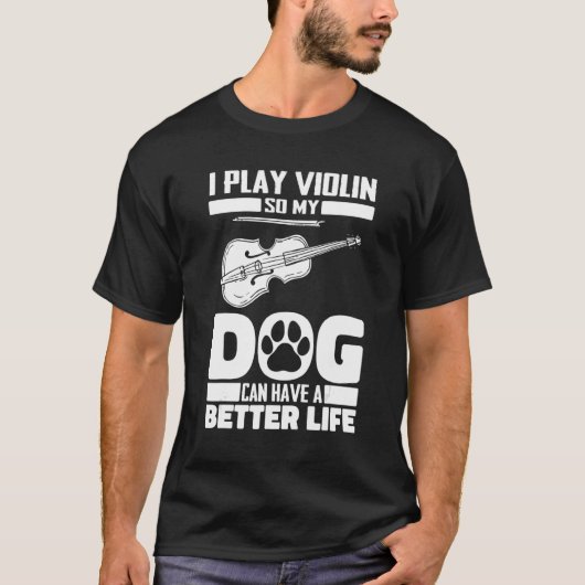 Violin Dog Fiddle Fiddler Violinist T-Shirt (Vorderseite)