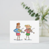 Violin Duet Postkarte (Stehend Vorderseite)