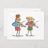 Violin Duet Postkarte (Vorne/Hinten)
