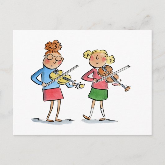 Violin Duet Postkarte (Vorderseite)