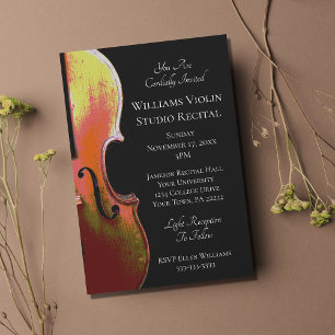 Violin Elegante Music Erwägungsgrund Schwarz-weiß Einladung