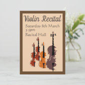 Violin-Erwägung elegante, stilvolle Leistung Einladung (Stehend Vorderseite)