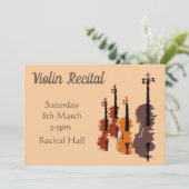 Violin-Erwägung elegante, stilvolle Leistung Einladung (Stehend Vorderseite)