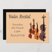 Violin-Erwägung elegante, stilvolle Leistung Einladung (Vorne/Hinten)