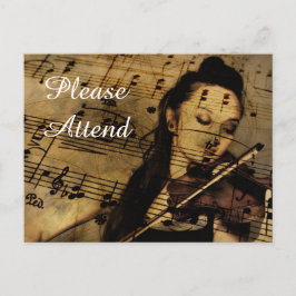 Violin-Erwägung oder Konzertmusikeinladungen Einladungspostkarte