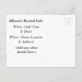 Violin-Erwägung oder Konzertmusikeinladungen Einladungspostkarte (Rückseite)