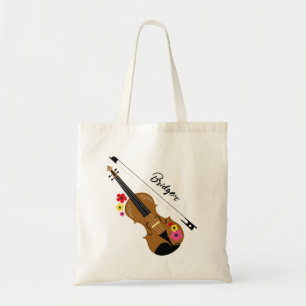 Violin Floral Classic Music Personalisiert Tragetasche