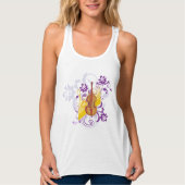 Violin Floral Swirre Racerback Tank Oben (Vorderseite)
