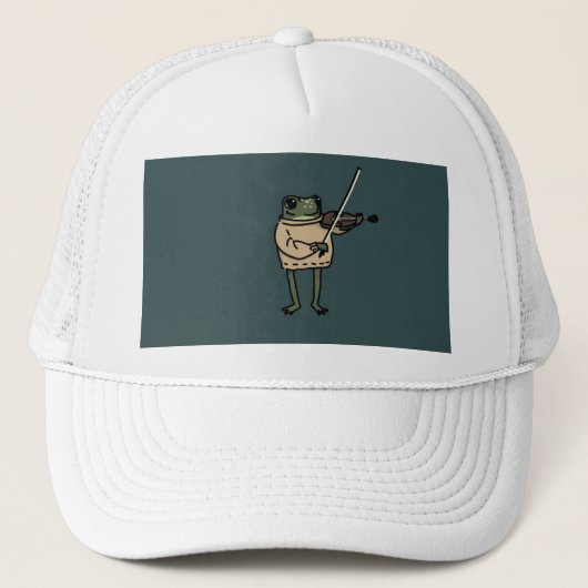 Violin Frog Hat Truckerkappe (Vorderseite)