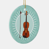 Violin Fun Turquoise Swirl Music Keramik Ornament (Rechts)
