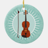 Violin Fun Turquoise Swirl Music Keramik Ornament (Hinten)