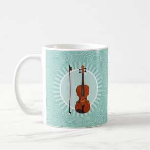 Violin Fun Turquoise Swirl Musik Kaffeetasse