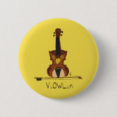 Violin Funny Musician Cartoon Button (Vorderseite)
