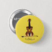 Violin Funny Musician Cartoon Button (Vorne & Hinten)