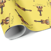 Violin Funny Musician Cartoon Geschenkpapier (Rolleneckpunkt)