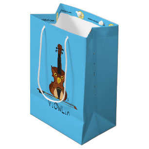 Violin Funny Musician Cartoon Mittlere Geschenktüte