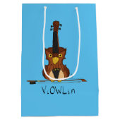 Violin Funny Musician Cartoon Mittlere Geschenktüte (Rückseite)