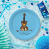 Violin Funny Musician Cartoon Pappteller (Party)
