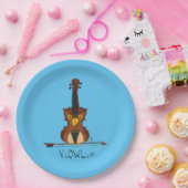 Violin Funny Musician Cartoon Pappteller (Party)
