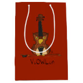 Violin Funny Niedlich Mittlere Geschenktüte (Vorderseite)